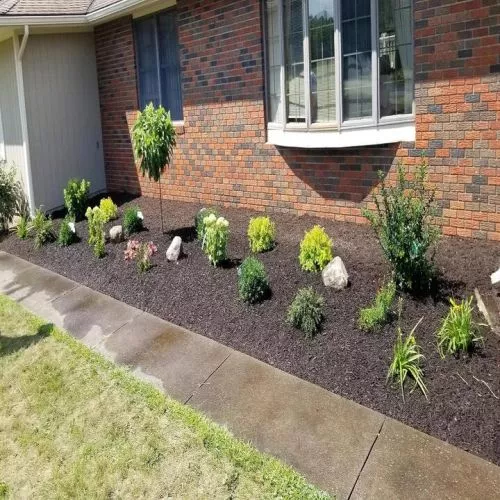 We had old overgrown landscaping removed, new landscaping added, and a raised patio with pavers leveled